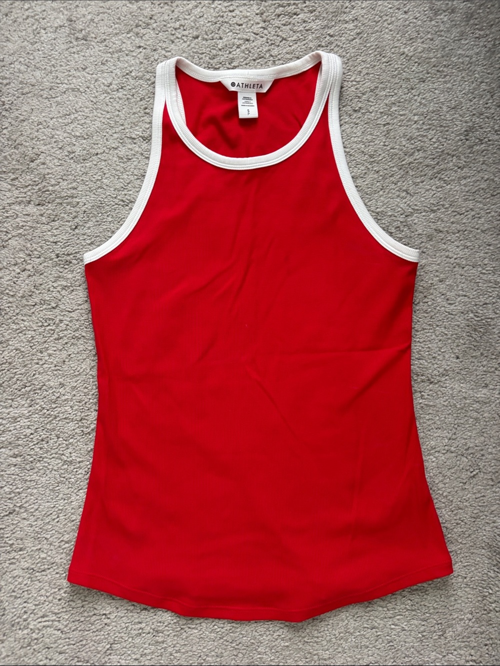Athleta Red Tank with White Trim Racerback